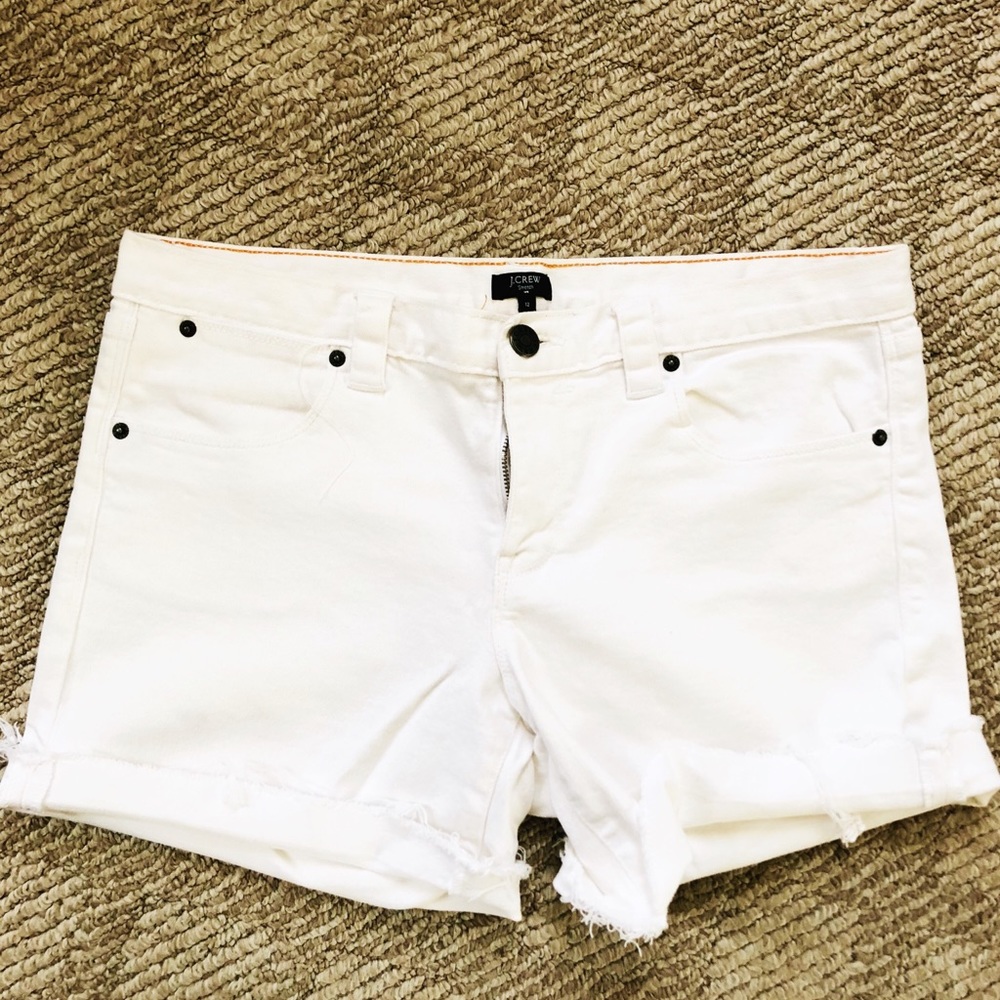 J Crew white high-rise shorts